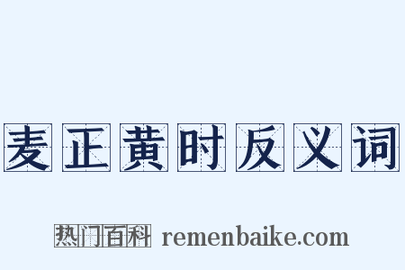 麦正黄时反义词是什么意思的图片